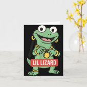 Lil Lizard Funny Lizard Trending Meme Kaart (Gele Bloem)