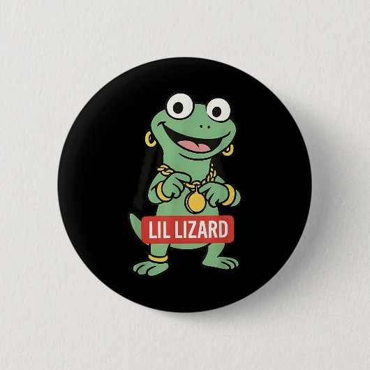 Lil Lizard Funny Lizard Trending Meme Ronde Button 5,7 Cm (Voorkant)