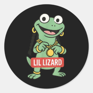 Lil Lizard Funny Lizard Trending Meme Ronde Sticker
