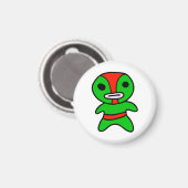 li'l Lucha Libre Wrestler Magnet (Vert-Rouge) (Recto/Verso)