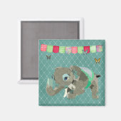 Lil Lucky Elephant Aimant Vert (Recto/Verso)