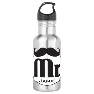 Lil' Man Mr. Mustache Roestvrij staal Waterfles