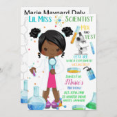 Lil Miss Scientist Carte d'invitation d'anniversai (Devant / Derrière)