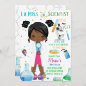 Lil Miss Scientist Carte d'invitation d'anniversai (Devant / Derrière)
