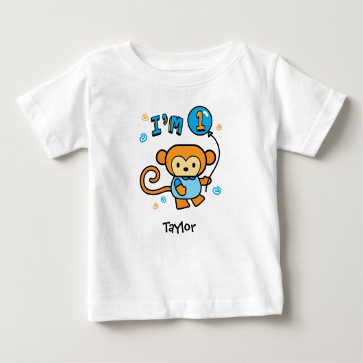 Lil Monkey 1e Verjaardag Baby T-shirt (Voorkant)
