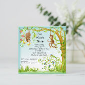 Lil Monkey, Boy Baby shower Invitation (Debout devant)