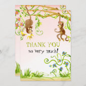 Lil Monkey, Geboorte Meisje Bedankt Notities (Voorkant / Achterkant)