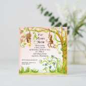 Lil Monkey, Invitation Baby shower fille (Debout devant)