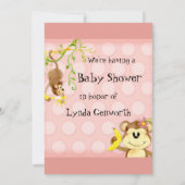 Lil Monkey, Invitation Baby shower fille (Dos)