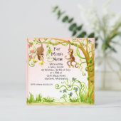 Lil Monkey, Invitation Baby shower fille (Debout devant)