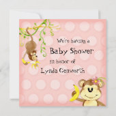 Lil Monkey, Invitation Baby shower fille (Dos)