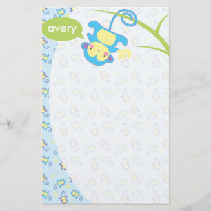 Lil' Monkey Personalized Stationery Briefpapier
