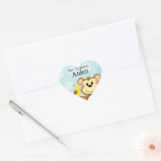 Lil Monkey, Sticker Baby shower fille (Enveloppe)