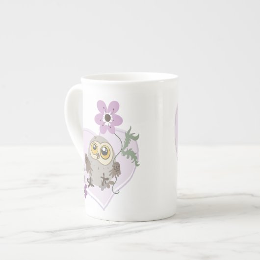 Lil owl ~ Merci ! ~os china mug (Devant gauche)