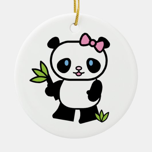 Lil Panda Girl Keramisch Ornament (Voorkant)