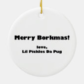 Lil Pickles Da Pug Grompy Elf Ornament (Achterkant)