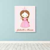Li'l prinses gepersonaliseerde meisjes kamer canva canvas afdruk (Insitu (Houten vloer))