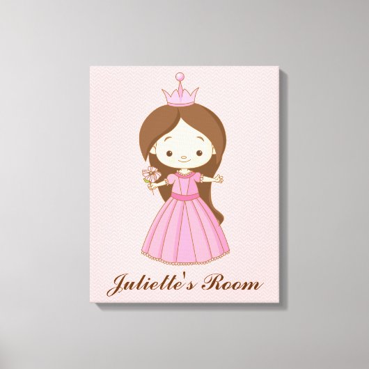 Li'l prinses gepersonaliseerde meisjes kamer canva canvas afdruk (Voorkant)