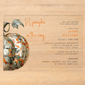 Li'l Pumpkin Baby Shower Acryl Uitnodigingen (Voorkant)
