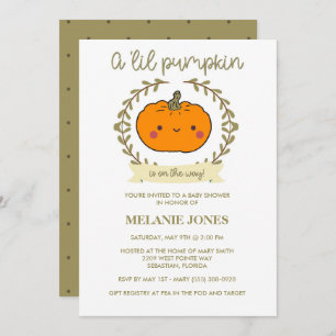 "Lil Pumpkin Herfst Halloween Baby shower Invitati Kaart