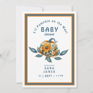 L'il Pumpkin op de weg Herfst Baby shower Kaart