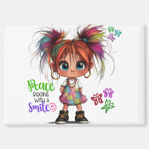 Lil Quirky Girl Smile Magnet Magneet