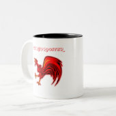 Lil Red Rooster Tweekleurige Koffiemok (Voorkant links)