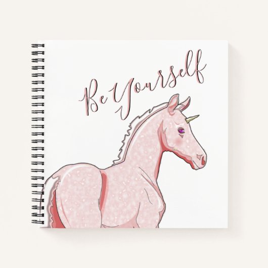 Lil roze Palomino Unicorn (wees jezelf) Notitieboek (Voorkant)