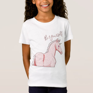 Lil roze Palomino Unicorn (wees jezelf) T-shirt