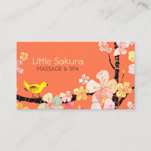Lil Sakura Vogelmassage + Spa Afspraakkaart Afsprakenkaartje (Voorkant)