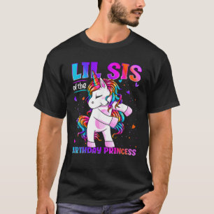 Lil Sis van de Birthday Princess Flossing Unicorn T-shirt