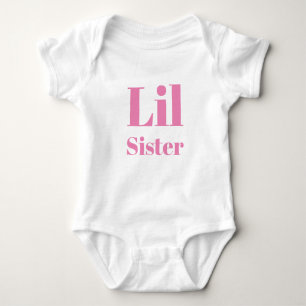 Lil Sister, kleine zusje, roze witte schattig Romper