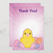 Lil Spring Chick Pattern Bedankkaart (Voorkant / Achterkant)