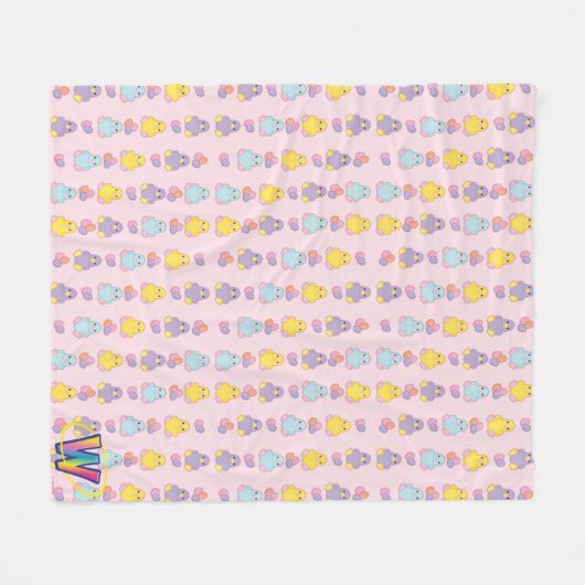 Lil Spring Chick Pattern Fleece Deken (Voorkant (Horizontaal))