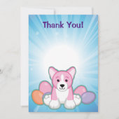 Lil Spring Corgi Pattern Bedankkaart (Voorkant)