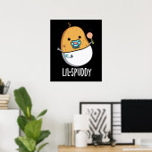 Lil-spuddy Funny Potato Pun Dark BG Poster (Thuiskantoor)