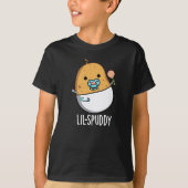 Lil-spuddy Funny Potato Pun Dark BG T-shirt (Voorkant)