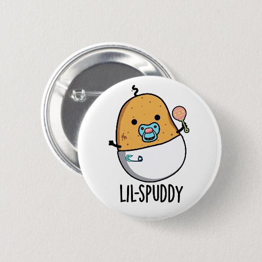 Lil-spuddy Funny Potato Pun Ronde Button 5,7 Cm (Voorkant /achterkant)