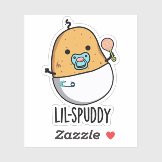 Lil-spuddy Funny Potato Pun Sticker (Vel)