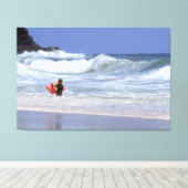 LI'L SURFER DUDE 40x60 Canvas Afdruk (Insitu (Houten vloer))