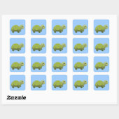 Lil Turtle Vierkante Sticker (Vel)