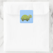 Lil Turtle Vierkante Sticker (Tas)