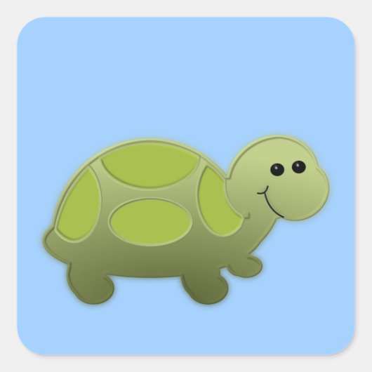 Lil Turtle Vierkante Sticker (Voorkant)