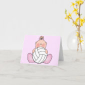 Lil Volleyball Girl Blank Card Kaart (Gele Bloem)