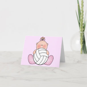 Lil Volleyball Girl Blank Card Kaart