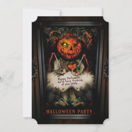 Lil Voodoo Doll Pumpkin Halloween Party Invitation Kaart