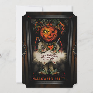 Lil Voodoo Doll Pumpkin Halloween Party Invitation Kaart