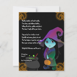 Lil 'Witch in Rainbow Gown Halloween uitnodiging