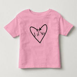 Lil' Zus Zuster Kids Script Pijl Hart Boho Kinder Shirts