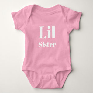 Lil zusje, kleine zus, roze & wit schattig romper